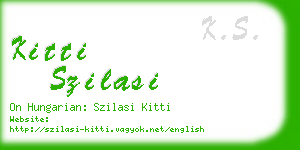 kitti szilasi business card